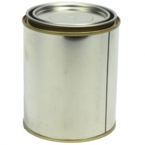 Lined empty paint tins