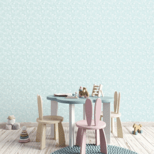 Tiny Tots Koala Leaf Wallpaper Turquoise