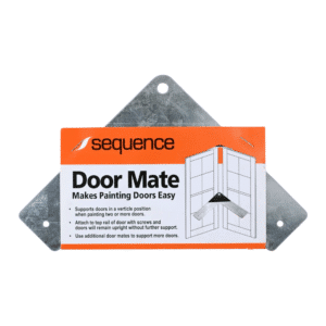 Sequence Door Mate door painting support bracket for holding doors upright during painting. Heavy-duty galvanised steel door stand for painters and decorators.